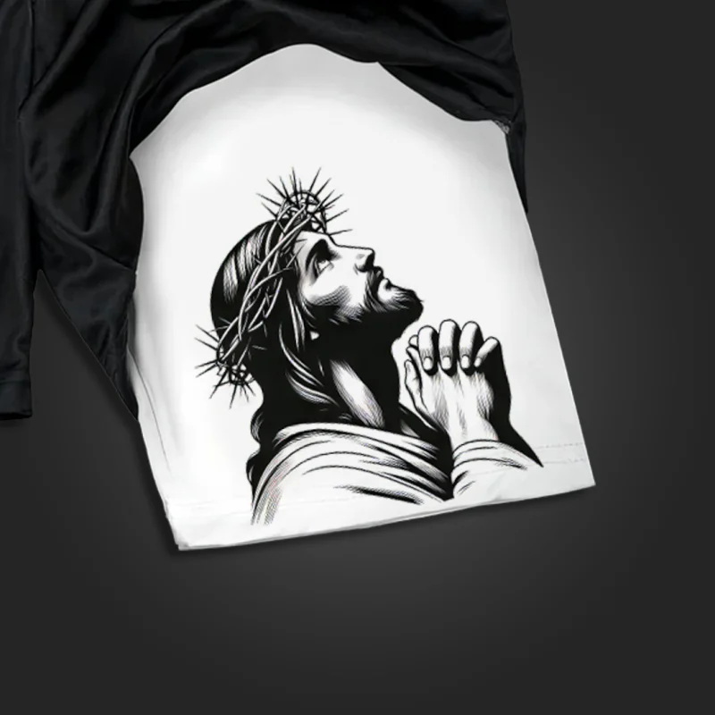 shorts jesus christ white closeup2